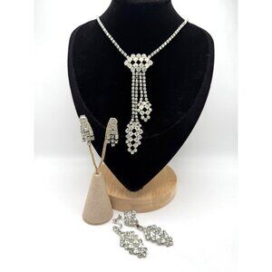 STERLING Phyllis Art Deco Style Necklace and Earrings Set